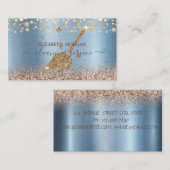 Carte De Visite Elégant Confetti Parties scintillant de nettoyage (Devant / Derrière)