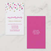 CARTE DE VISITE élégant confetti rose menthe or (Devant / Derrière)