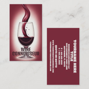 Carte De Visite Élégant connaisseur du vin