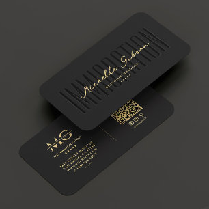 Carte De Visite Elégant Conseil Professionnel en Immigration Noir