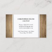 Carte De Visite Élégant Consultant en bois blanc simple (Devant)