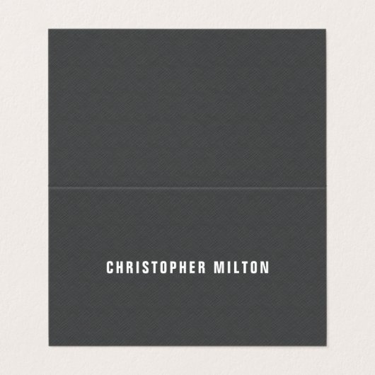 Carte De Visite Élégant Consultant en gris texture simple (Extérieur déplié)