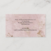 Carte De Visite Élégant consultant en marbre rose (Dos)