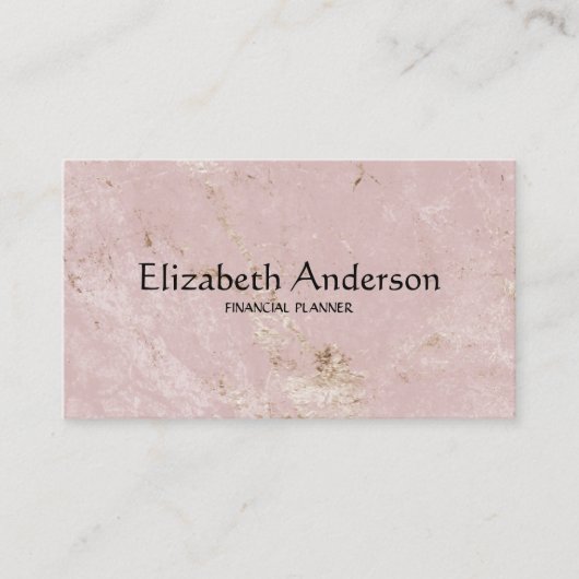 Carte De Visite Élégant consultant en marbre rose (Devant)