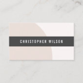Carte De Visite Élégant Consultant Géométrique Beige Blanc Grey (Devant)