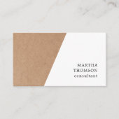 Carte De Visite Élégant consultant géométrique blanc Kraft imprimé (Devant)