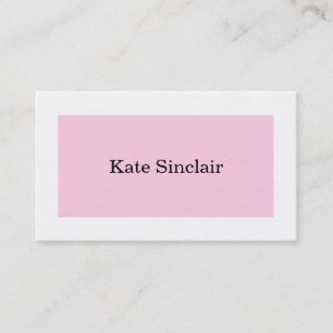 Carte De Visite Élégant consultant minimaliste rose blanc