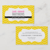 Carte De Visite ELEGANT cool élégant chevron motif jaune clair (Devant / Derrière)