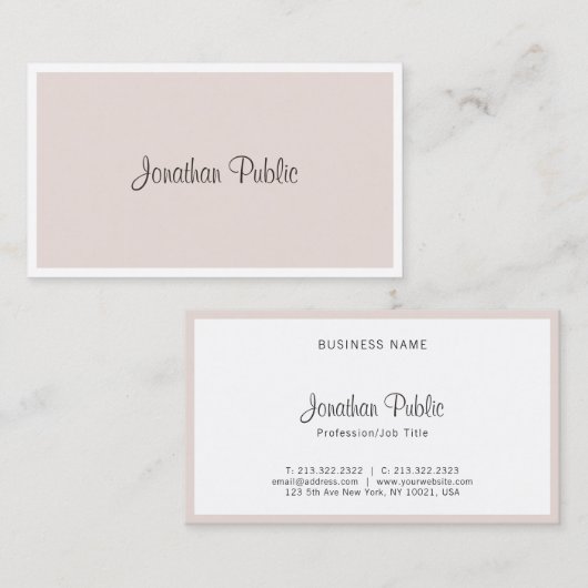 Carte De Visite Élégant Cool moderne Freehand Script élégant (Devant / Derrière)