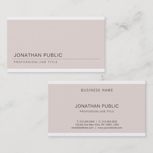 Carte De Visite Élégant Cool moderne tendance Plain Professional (Devant / Derrière)