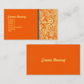 Carte De Visite Élégant Cool Orange (Devant / Derrière)