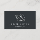 Carte De Visite Elégant coquille de cône d'argent (Devant)