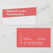 Carte De Visite Elégant corail (Devant / Derrière)