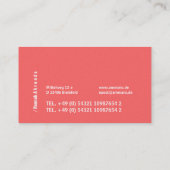 Carte De Visite Elégant corail (Dos)