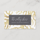 Carte De Visite Elégant corail d'océan d'or neutre (Devant)