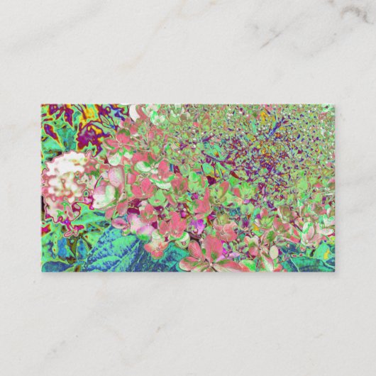 Carte De Visite Élégant Corail et Chartreuse Limelight Hydrangea (Devant)