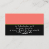 Carte De Visite Élégant | Corail Noir | Écriture Sainte (Dos)