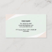 Carte De Visite Elégant Coral Rose Mint & Blanc (Dos)