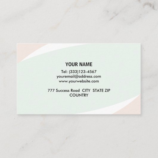 Carte De Visite Elégant Coral Rose Mint & Blanc (Dos)