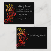 Carte de visite Elegant Coral Rouge (Devant / Derrière)