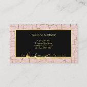 Carte De Visite Élégant Cosmetologue de peinture rose et or (Dos)