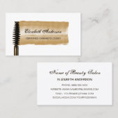 Carte De Visite Elégant Cosmetologue Or Mascara Brush (Devant / Derrière)