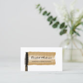 Carte De Visite Elégant Cosmetologue Or Mascara Brush (Debout devant)