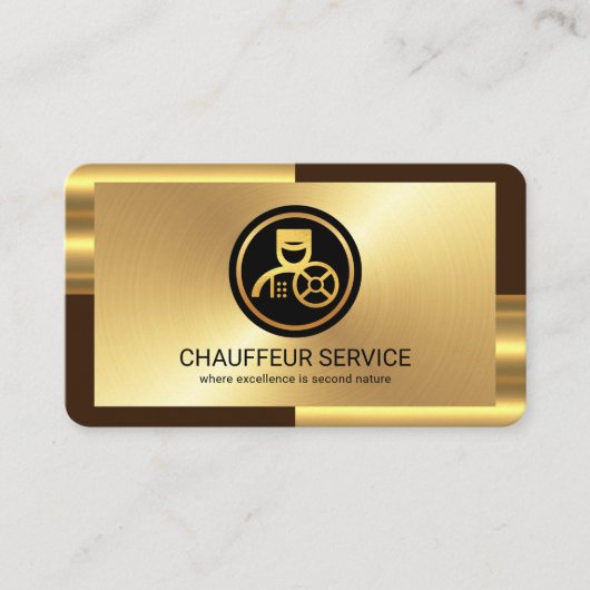 Carte De Visite Elégant Couches de bronze or Chauffeur (Devant)