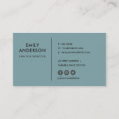 CARTE DE VISITE ÉLÉGANT COULEUR D'EAU FLORALE VERT VERT BLEUE (Dos)