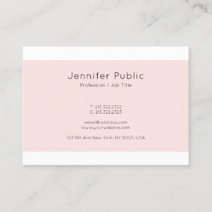 Carte De Visite Elégant Couleur Rose Créatif Simple Plat tendance