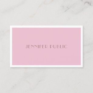 Carte De Visite Elégant couleur Rose Moderne minimaliste Design si