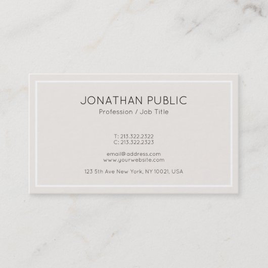 Carte De Visite Élégant couleur tendance propre design professionn (Devant)