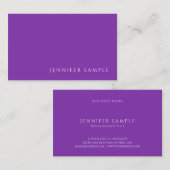 Carte De Visite Élégant couleur violet professionnel Modèle modern (Devant / Derrière)