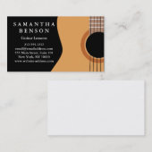 Carte De Visite Élégant cours de guitare Noir Blanc Musical Abstra (Devant / Derrière)