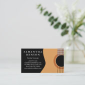 Carte De Visite Élégant cours de guitare Noir Blanc Musical Abstra (Debout devant)