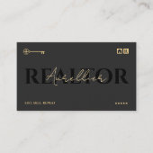 Carte De Visite Élégant courtier en hypothèques Realtor clé Script (Devant)