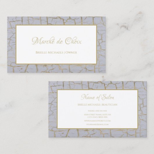 Carte De Visite Élégant Cracké Peinture dorée Boutiuque or (Devant / Derrière)