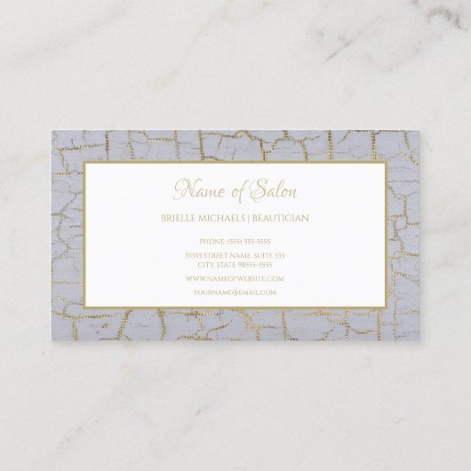 Carte De Visite Élégant Cracké Peinture dorée Boutiuque or (Dos)