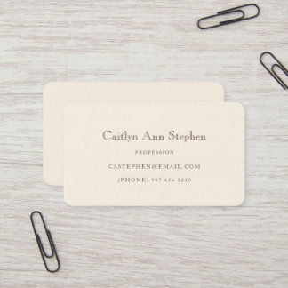 Carte De Visite Elegant Cream Business Card