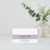 Carte De Visite Élégant Créatif Design Moderne Violet Professionne (Debout devant)