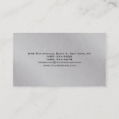 Carte De Visite Élégant Créatif Original Propre Silver Grey Unique (Dos)