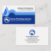 Carte De Visite Élégant Creative Blue Flood Water Waves Plumbing (Devant / Derrière)