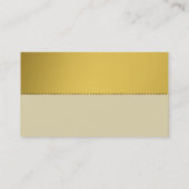 Carte De Visite Élégant Crème Parchemin Luxe Monogramme Or (Dos)