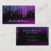 Carte De Visite Élégant cristal de cristal pourpre Rhinestone noir (Devant / Derrière)