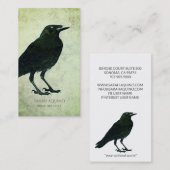 Carte De Visite Elégant crow noir texture Arrière - plan (Devant / Derrière)