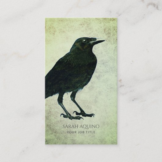 Carte De Visite Elégant crow noir texture Arrière - plan (Devant)