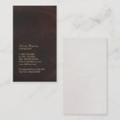 Carte De Visite Élégant cuir Brown look professionnel classique (Devant / Derrière)