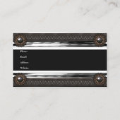 Carte De Visite Élégant Cuir Brown Métal Argent (Dos)