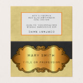 Carte De Visite Élégant cuir moderne or (Extérieur déplié)