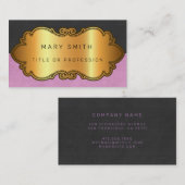 Carte De Visite Élégant cuir moderne or (Devant / Derrière)